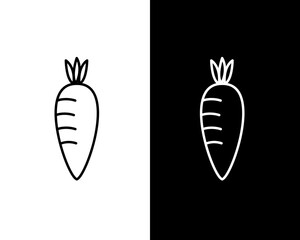 Carrot vegetable icon flat style illustration