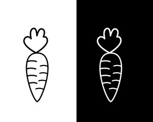 Carrot vegetable icon flat style illustration