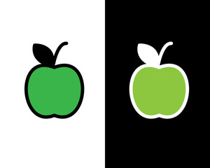 Apple fruit icon vector logo design template