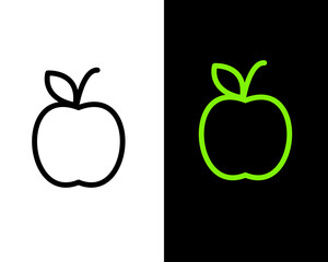 Apple fruit icon vector logo design template