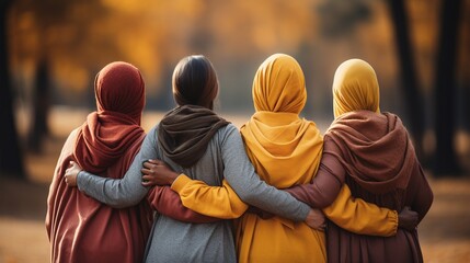 Friends forming a unified front.