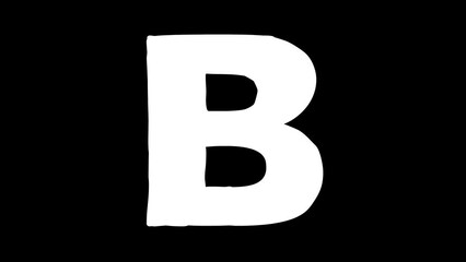 B letter big forming cartoon animation. Compatibile part of alphabet serie. Hand drawn bold educational style for children. Good for education movies, presentation, learning alphabet, etc...
