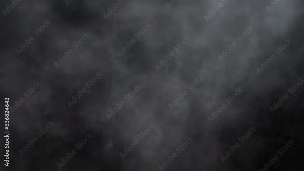 Poster abstract seamless loop white smoke cloud stream move left to right side on a black background for sc