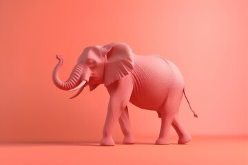 elephant on a coral background made by midjeorney