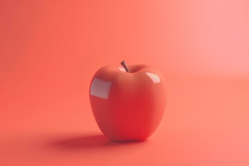 red apple on a coral background made by midjeorney