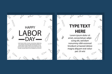 happy labor day 04 September, banner, social media post, flyer or greeting card with worker and struggle theme and American flag. vector illustration