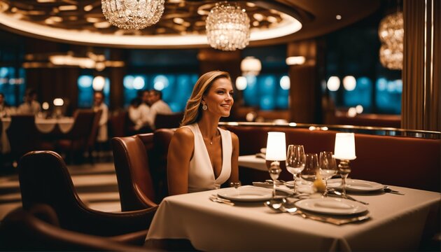 Luxury travel concept featuring fine dining in an exclusive fancy restaurant with exquisite cuisine and great service