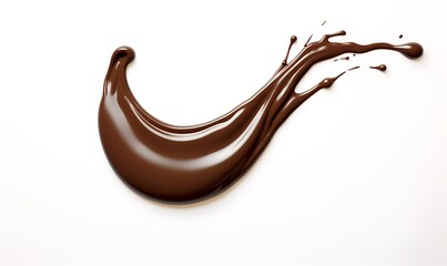 Chocolate splash isolated on a white background. 3d rendering.