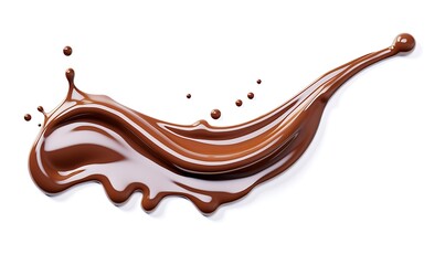 Chocolate splash isolated on a white background. 3d rendering.