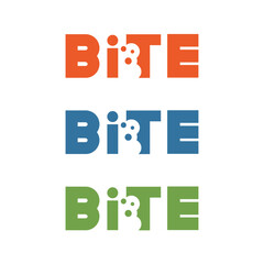 Bite lettering logo. A taste of creativity and style. Perfect for food brands. Vector illustration.
