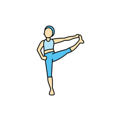 yoga pose icon. filled outline icon