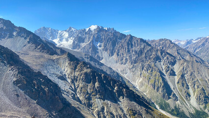 Ala-Archa National Park, Kyrgyzstan. Beautiful mountain summer landscape. Views from the ascent to Komsomolets peak.