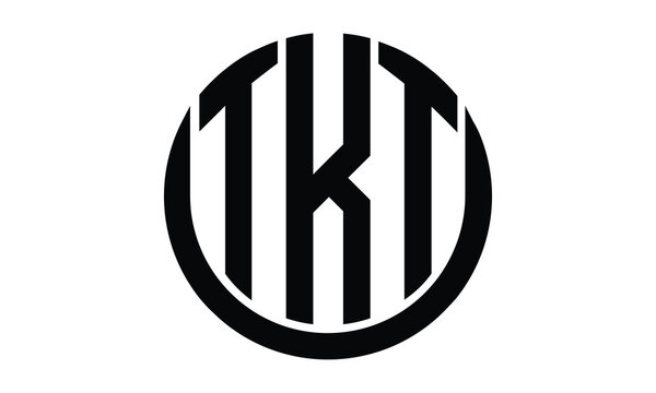 TKT shield in circle logo design vector template. lettermrk, wordmark, monogram symbol on white background.