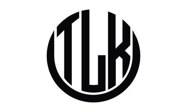 TLK shield in circle logo design vector template. lettermrk, wordmark, monogram symbol on white background.