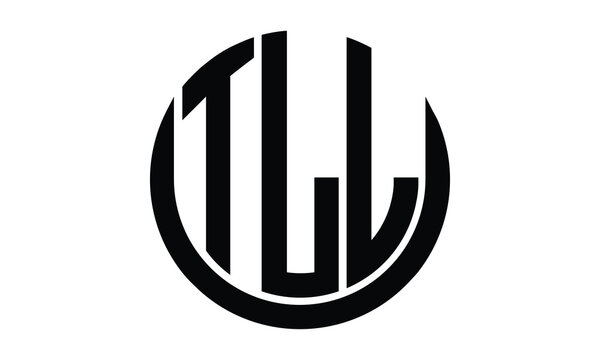 TLL shield in circle logo design vector template. lettermrk, wordmark, monogram symbol on white background.