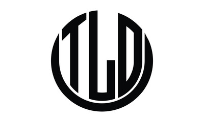 TLO shield in circle logo design vector template. lettermrk, wordmark, monogram symbol on white background.