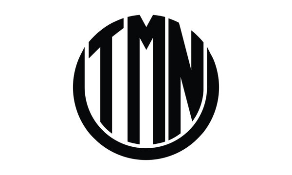 TMN shield in circle logo design vector template. lettermrk, wordmark, monogram symbol on white background.
