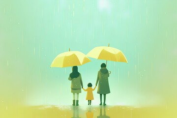 person under umbrella made by midjourney