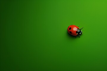 Fototapeta premium ladybug on green leaf made by midjourney