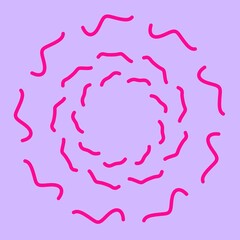 Abstract pink floral design on purple background