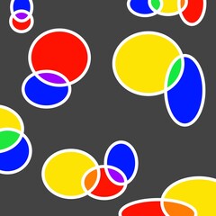 Overlapping circles design with mixing colors