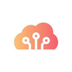 cloud server flat gradient icon