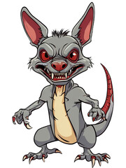 Cartoon Illustrated Horror Monster Rat Transparent Background