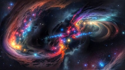 Obraz premium Nebura space image, beautiful color contrasts with the black space.