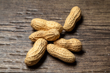 Peanuts with nutshell, studio shot