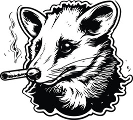 Opossum Smoking A Cigar