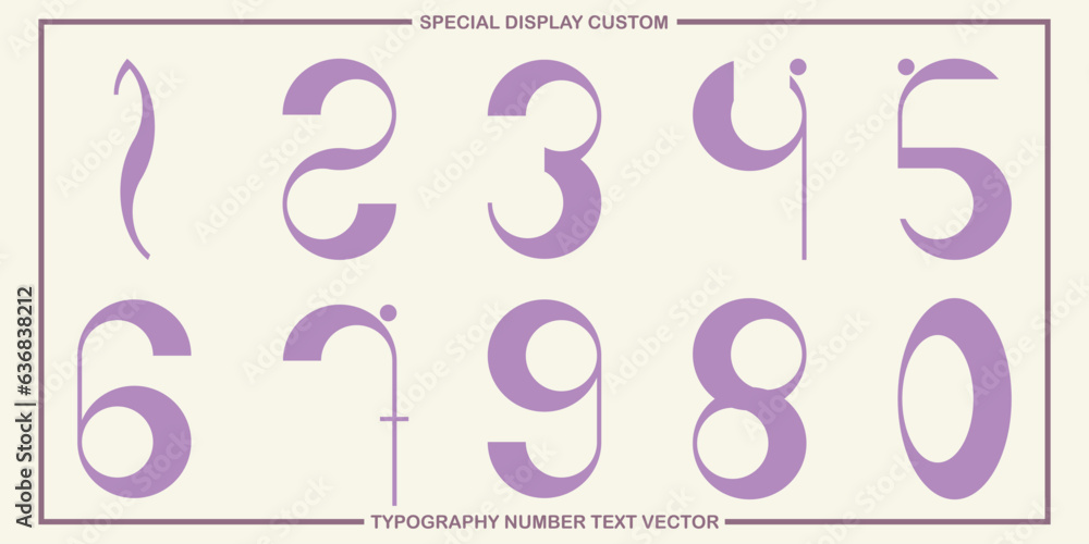 Poster assorted digital custom vector numbers. minimum. color gradation. dark. banner network. 3d effect. d