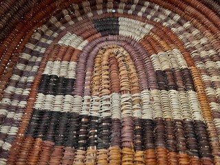 Close up of Australian aboriginal basket weave artwork