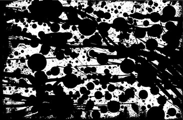 Black blots on a white background in grunge style