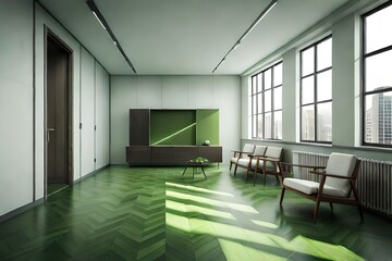 green empty room authentic interior design modern room interior 