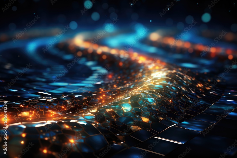 Wall mural orbit of universe colourful abstract background. generative ai