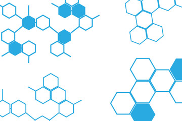 Digital png illustration of blue element diagrams on transparent background