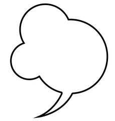 Digital png illustration of empty white speech bubble with copy space on transparent background