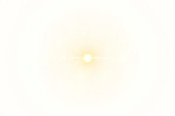 Digital png illustration of yellow white spotlight and lens flare on transparent background