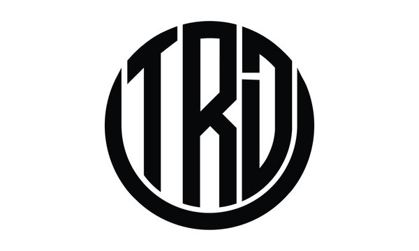 TRD shield in circle logo design vector template. lettermrk, wordmark, monogram symbol on white background.