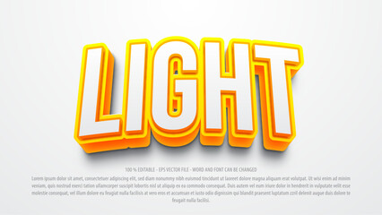 Light 3d editable text effect
