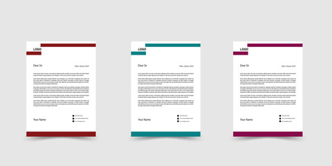 Professional and Clean corporate business letterhead template design.