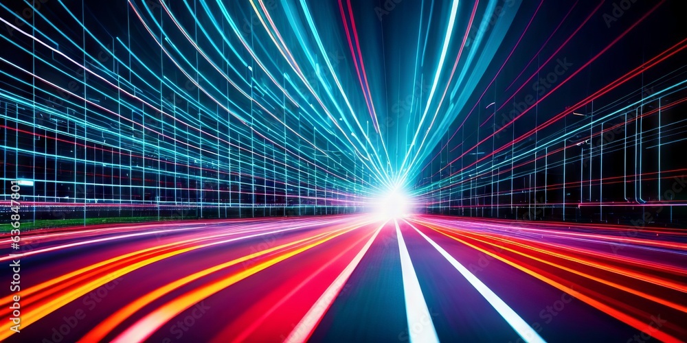 Poster modern abstract high-speed movement. dynamic motion light and fast arrows moving on dark background.