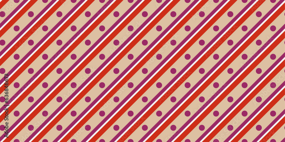 Poster Striped diagonal background. Vector simple pattern of diagonals filled with dots.