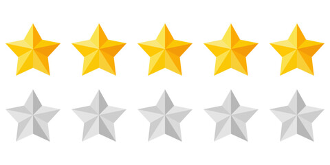 Five yellow stars, and a grey, non-activated variant.