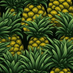 Fototapeta premium Seamless Pattern of Pineapple
