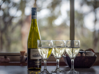 Wine and glasses