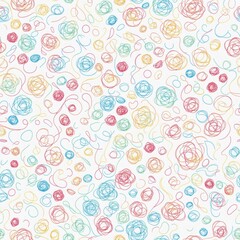 Embroidered seamless pattern of colorful flowers. AI generated.