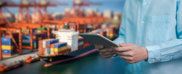 Navigating Global Commerce Management Technology in Shipping, Industrial symphony: Seamlessly blend technology and logistics. global trade with efficiency and grace.