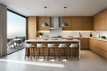 modern kitchen interior with kitchen generated by AI