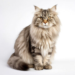 Obraz premium サイベリアン 白背景 AI生成画像 ジェネレーティブAI